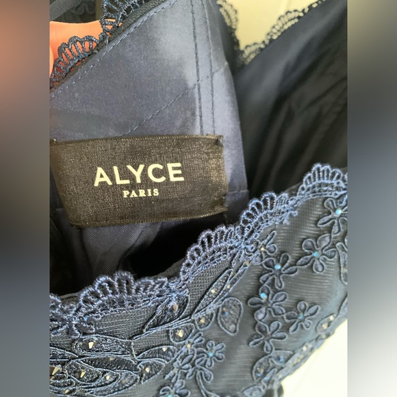 Alyce Paris Sty 3833 Dark Blue Midnight Formal Dress NWT Size 6 Homecoming Prom - Picture 8 of 8